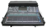 ProX flight case for Allen & Heath SQ5 mixer with open doghouse compartment and caster wheels