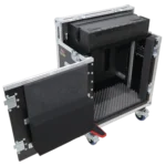 ProX flip-ready hydraulic flight case for Allen Heath SQ5 mixer, side profile showing retractable handle