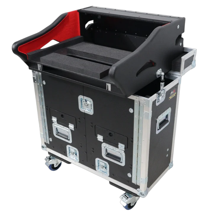 ProX flight case for Allen Heath SQ-6 mixer with hydraulic lifting mechanism and front panel access