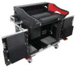 ProX hydraulic lifting case for Allen Heath SQ7 mixer console, side profile showing flip-ready design