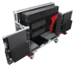 ProX flight case for Allen Heath SQ7 mixer showing rear panel with handles and connectors