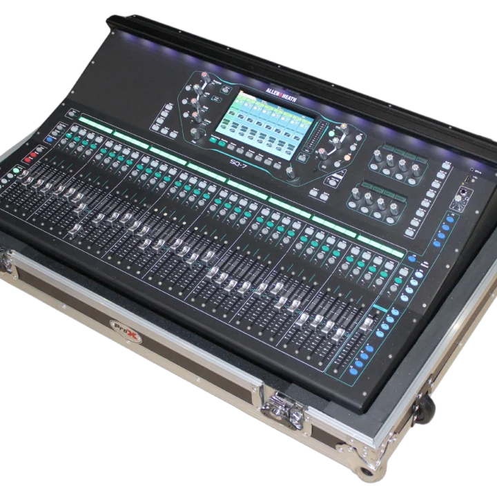 ProX flight case for Allen & Heath SQ7 digital mixer console with wheels and handles
