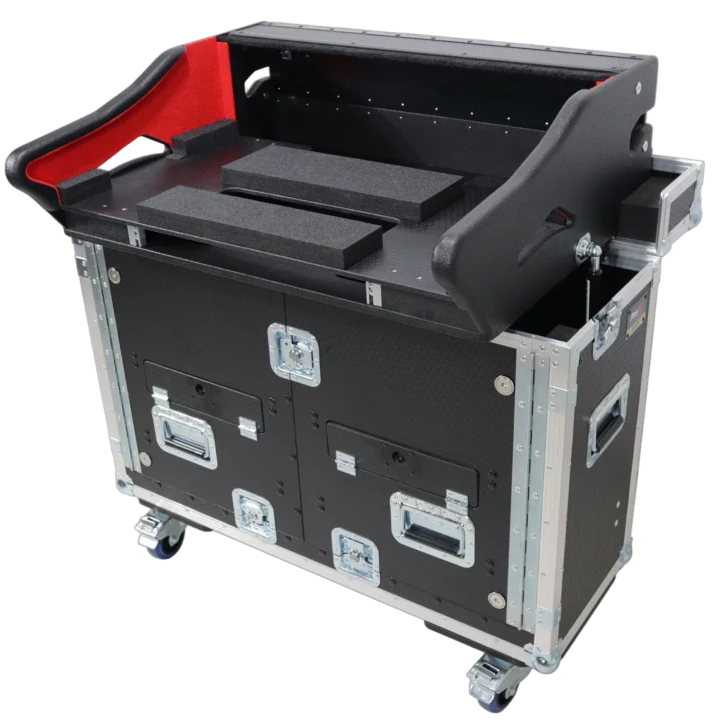 ProX hydraulic flip-ready lifting case for Allen Heath SQ7 mixer console with retractable design