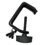 ProX aluminum C style M10 clamp with flat thumbscrew, side profile view showing 2 inch truss tube capacity