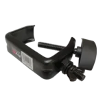 ProX aluminum C style M10 clamp with flat thumbscrew, black finish, close-up detail view