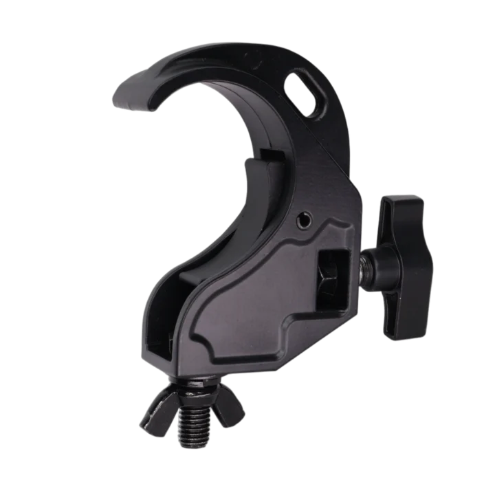 ProX aluminum hook style M10 clamp with big wing knob for 2 inch truss tube, black finish