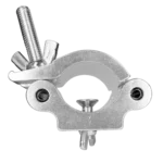 ProX aluminum pro O-clamp for 2 inch truss tube showing clamping mechanism and load capacity details