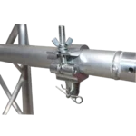 ProX Aluminum Pro M10 clamp rear panel showing half-conical connector and mounting hardware for 2 inch truss tube