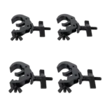 ProX aluminum self-locking M10 truss clamp with big wing knob, black finish, front view
