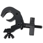 ProX aluminum self-locking M10 truss clamp with large wing knob, black finish, close-up detail view