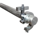 ProX aluminum pro slim hook M10 clamp with big wing knob, detail view showing threading and grip mechanism