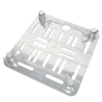 ProX 12 inch aluminum truss top plate with 8mm slotted holes and twist lock connectors installed on conical square truss