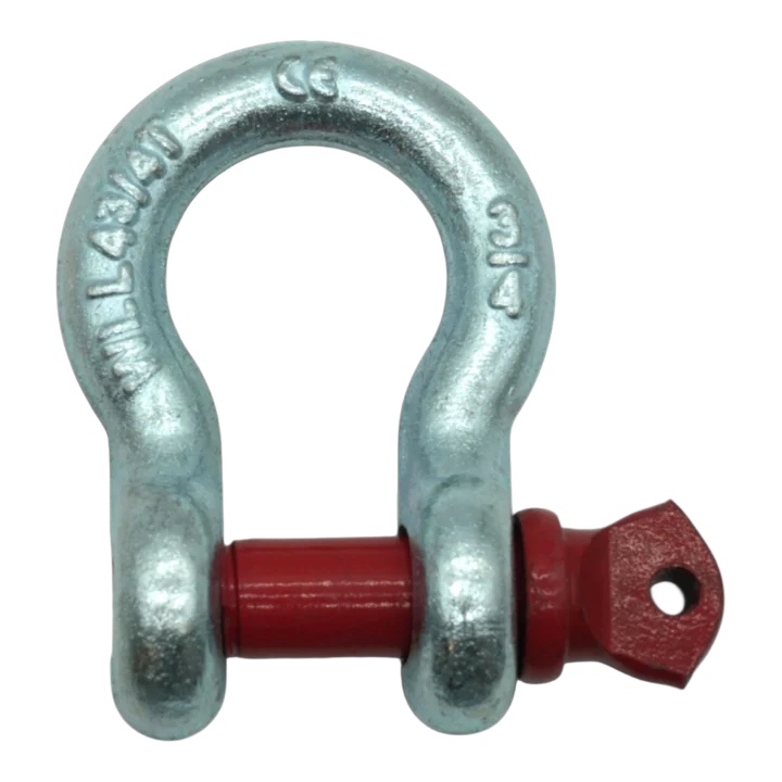 ProX 3/4 ton galvanized screw pin anchor U shackle with 0.75 inch pin diameter front view
