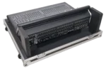 ProX ATA-300 flight case with wheels transporting Midas M32 digital mixer console on stage