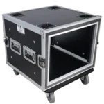 ProX ATA Style 8U shockproof rack mount flight case with reinforced corner protection and hardware detail
