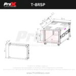 ProX ATA Style 8U shockproof rack mount flight case with caster wheels, side profile view