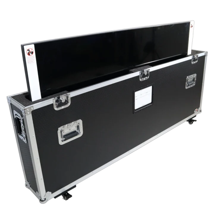 ProX ATA protective flight case for 70 to 85 inch flatscreen TV monitor with top lid