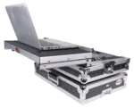 ProX ATA flight case for Pioneer DDJ-FLX4 DJ controller showing rear panel connections and cable management