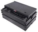 ProX ATA flight case for Pioneer DDJ-REV1 DJ controller with integrated laptop shelf in use