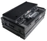 ProX ATA style DJ controller case with laptop shelf and wheels, black finish, application setup