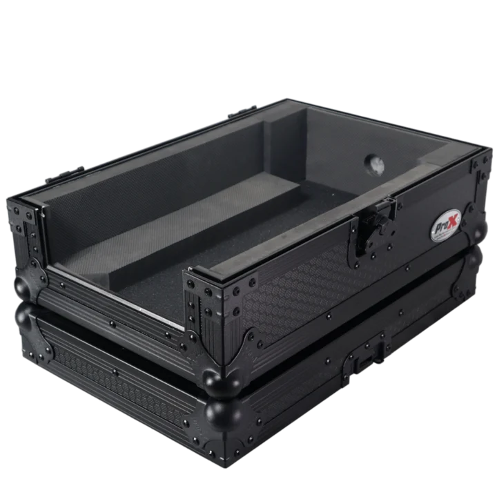 ProX ATA flight case for Pioneer DJM-S7 DJ mixer, black finish, front panel view with handles