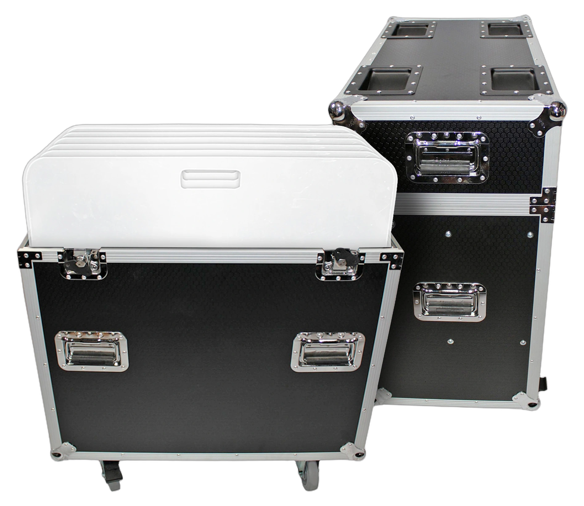 ProX ATA Flight Case 24 Inch Aluminum Truss Base Plates ProX ATA flight style road case 24 inch aluminum 8mm truss base plates front view