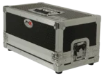 ProX ATA flight case for Allen & Heath CQ20B mixer showing rear panel connections and cable management