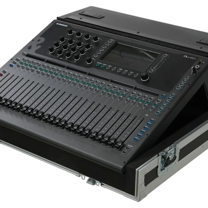 ProX ATA flight case for Allen & Heath QU6 digital audio mixer console with doghouse compartment and caster wheels