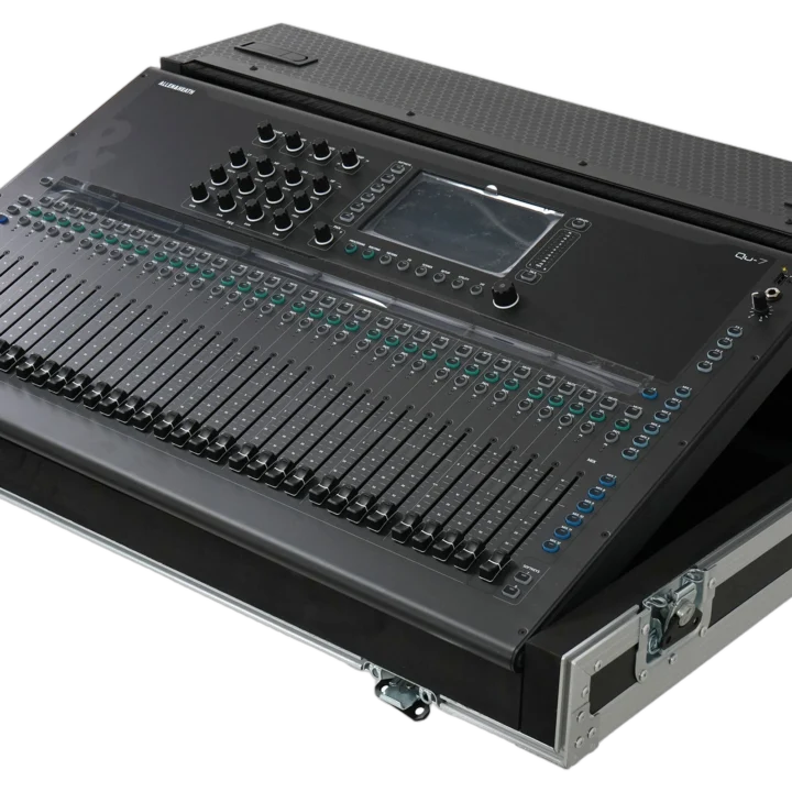 ProX ATA flight case for Allen & Heath QU7 digital audio mixer console with doghouse compartment and caster wheels