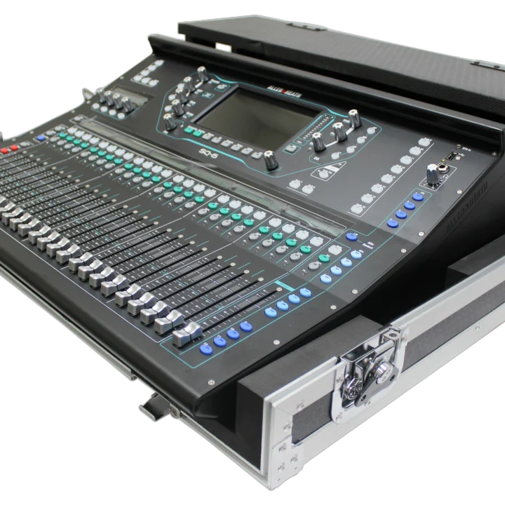ProX ATA digital audio mixer flight case for Allen & Heath SQ5 console with doghouse compartment and caster wheels