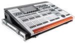ProX ATA flight case for Behringer WING digital audio mixer with doghouse compartment and caster wheels side view