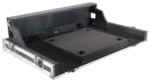 ProX ATA flight case for Behringer WING digital audio mixer with doghouse compartment and caster wheels, side profile view