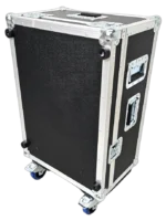 ProX ATA flight case for Behringer WING compact mixer showing rear panel with cable management and ventilation ports