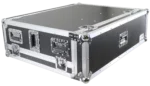 ProX ATA flight case for Behringer X32 mixer with doghouse compartment and caster wheels dimensional specifications diagram