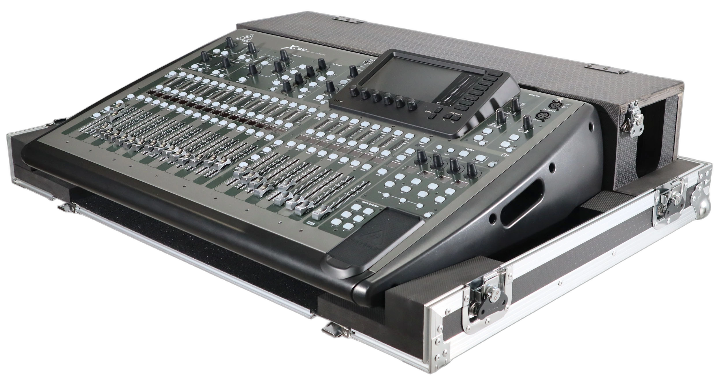 ProX ATA Flight Case Behringer X32 Mixer with Doghouse ProX ATA flight case for Behringer X32 digital audio mixer with doghouse compartment and caster wheels