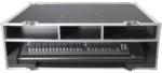 ProX ATA flight case for Behringer X32 digital audio mixer showing rear panel with cable connections and ventilation