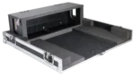 ProX ATA flight case for Behringer X32 Compact mixer showing rear panel with cable management and connectors