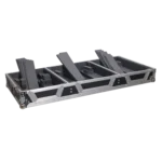 ProX ATA flight case for Pioneer CDJ 3000 and DJM A9 mixer, side profile with wheels