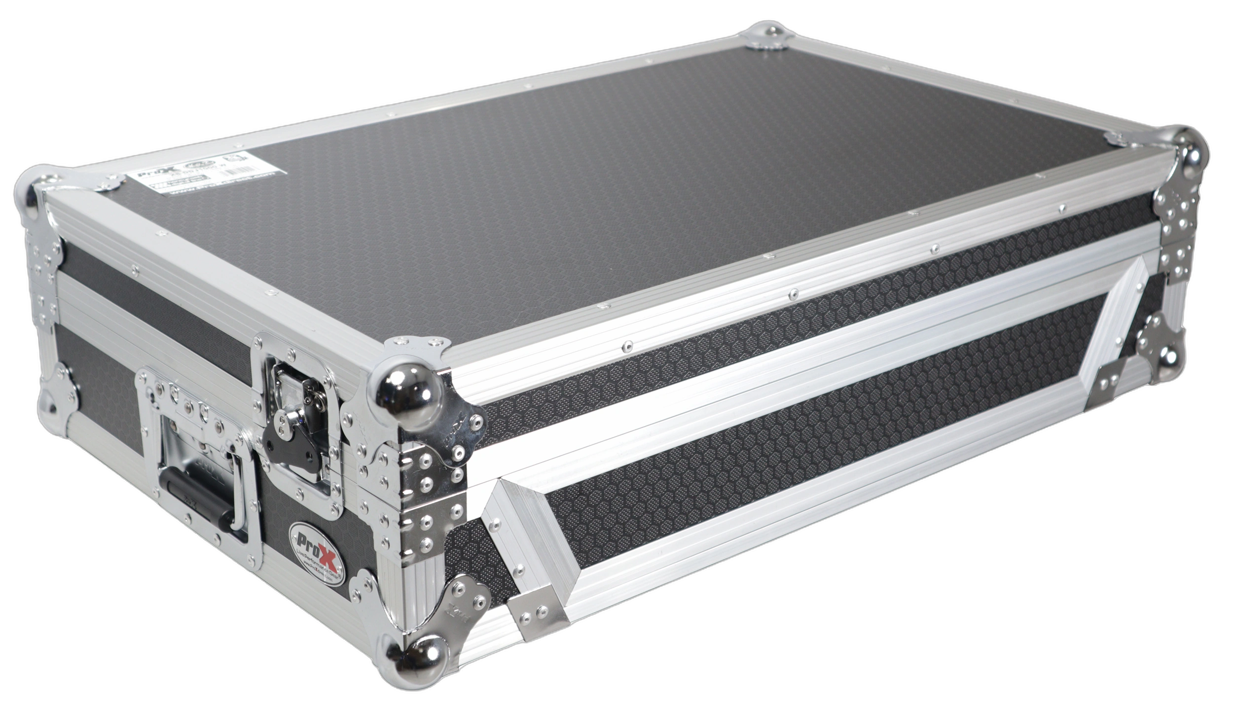 ProX ATA Flight Case Pioneer DDJ-REV7 Controller Side View ProX ATA style flight case for Pioneer DDJ-REV7 DJ controller with wheels and handles, side profile