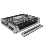 ProX ATA style flight case for Denon DJ Prime Go digital controller, silver and black finish, detail view