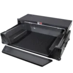 ProX ATA flight case for Denon PRIME 2 DJ controller showing heavy-duty latch mechanism and black finish