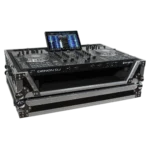 ProX ATA flight case for Denon PRIME 4 DJ controller showing latch and hardware detail