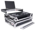 ProX ATA flight case for Pioneer DDJ-FLX4 controller showing integrated laptop shelf compartment detail