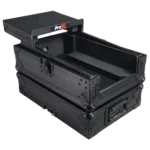 ProX ATA flight case for Pioneer DJM-S7 DJM-S9 DJ mixer showing laptop shelf compartment detail