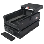 ProX ATA flight case for Pioneer DJM-S7 and DJM-S9 DJ mixer with integrated laptop shelf, black finish