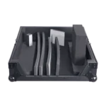 ProX ATA style flight case for Pioneer DJM-A9 and DJM-V10 DJ mixer, black finish, side profile view
