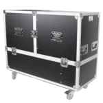 ProX ATA flight case interior with foam padding designed for two RCF EVOX12 or EV Evolve 50 speakers