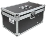ProX ATA flight case interior showing padded compartments for twenty microphones with additional storage space