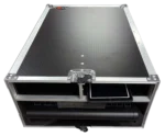 ProX ATA flight case for Midas M32R console with doghouse compartment and caster wheels dimensional specifications diagram