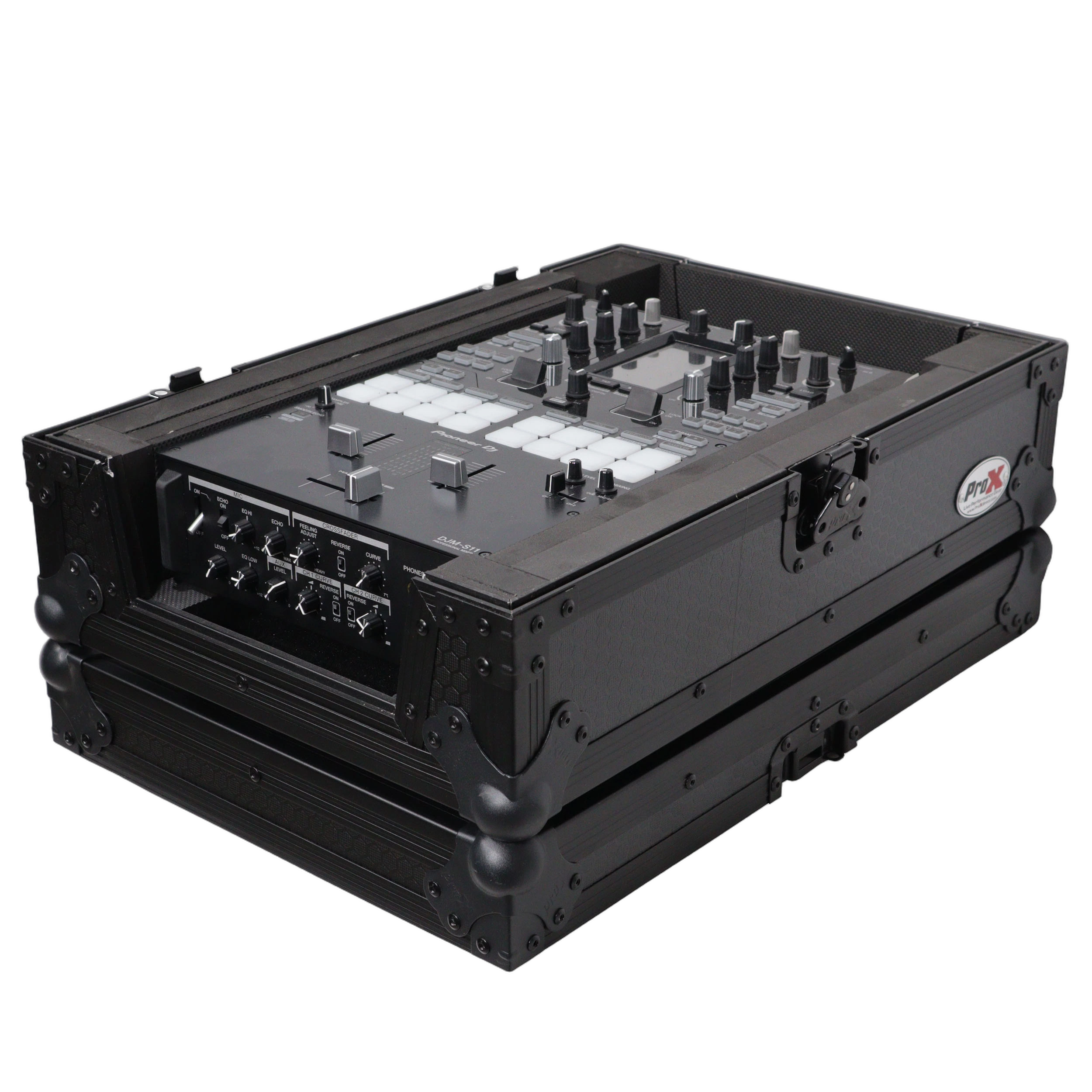 ProX ATA Flight Case Pioneer DJM S11 Mixer ProX ATA flight style road case black finish for Pioneer DJM S11 and RANE mixer equipment